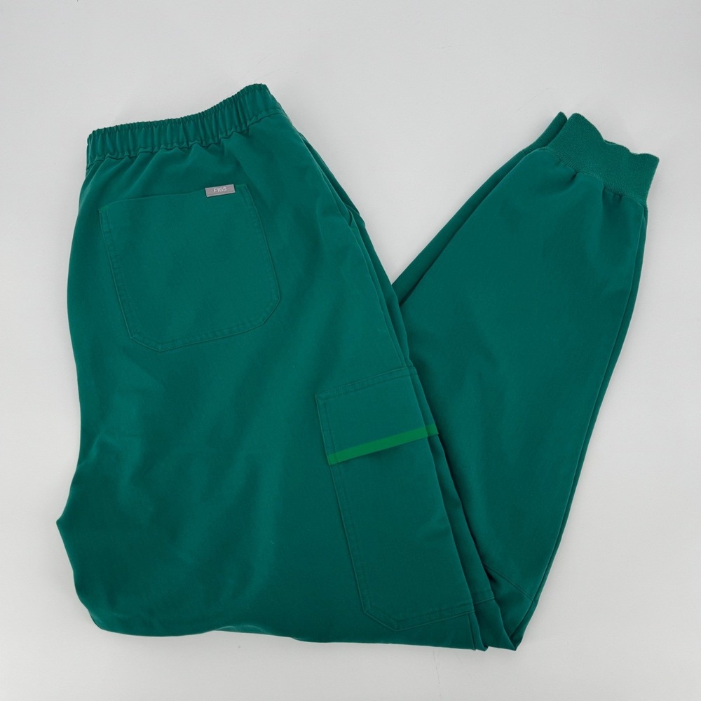 FIGS Men's XL Tall Tansen Scrub Jogger Pants Green Cargo Drawstring Technical